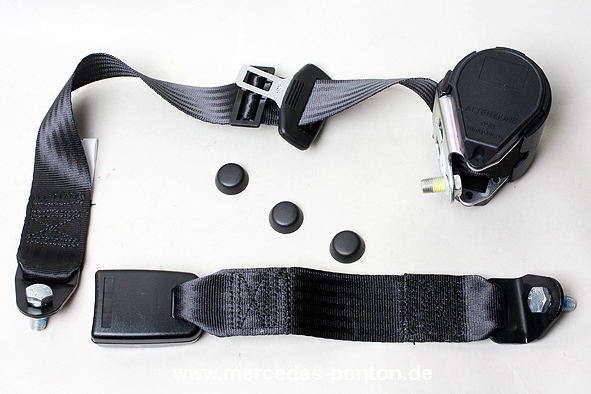 Seat belt set, black - for 1 seat bench left or right rear